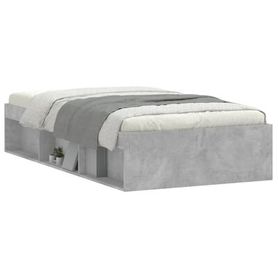 vidaXL Bed Frame Concrete Grey 90x190 cm Single