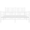 vidaXL Metal Bed Frame without Mattress with Footboard White 150x200cm