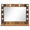 vidaXL Vanity Mirror with LED Strip Lights Old Wood 60 x 45 x 18 cm