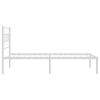 vidaXL Metal Bed Frame without Mattress with Headboard White 100x200cm