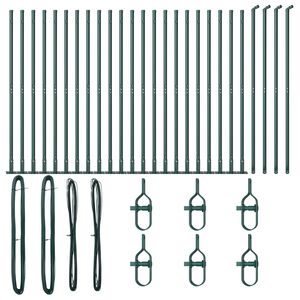 vidaXL Fence Post Other 26 pcs Grey 3.2 x 3.2 x 68.5 cm Steel