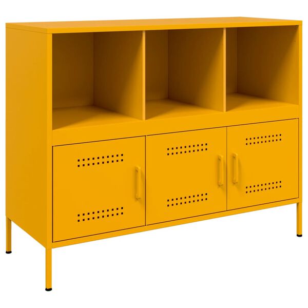 vidaXL Sideboard Mustard Yellow 100.5x39x79 cm Steel