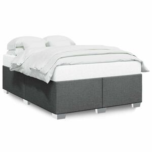 vidaXL Bed Frame without Mattress Dark Grey Double Fabric