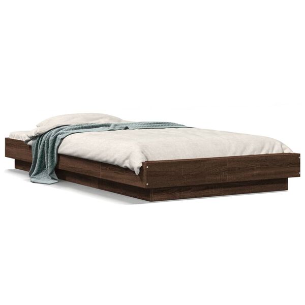 vidaXL Bed Frame without Mattress Brown Oak 90x200 cm