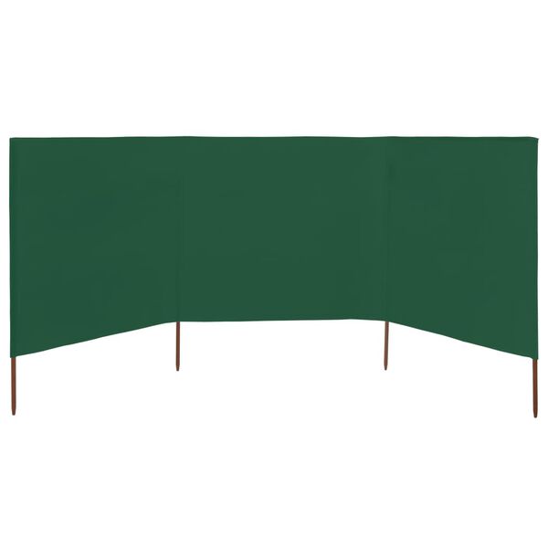 vidaXL 3-panel Wind Screen Fabric 400x160 cm Green