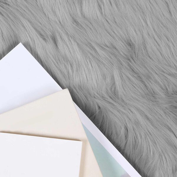 vidaXL Faux Sheepskin Rug Tafalla Grey 200 x 280 cm Polyester