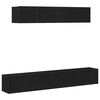 vidaXL TV Cabinet Set 4 pcs Black Oak Engineered Wood