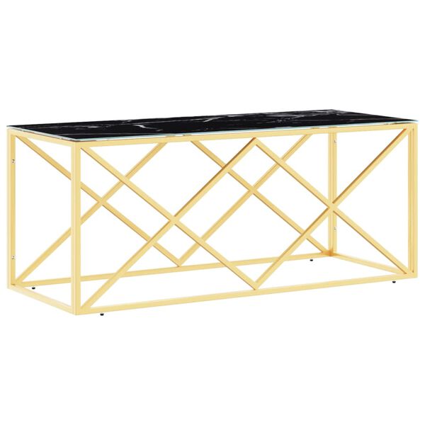 vidaXL Coffee Table 110x45x45 cm Stainless Steel and Glass