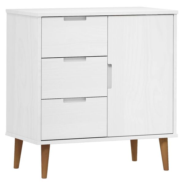 vidaXL Sideboard MOLDE White 76,5x40x80 cm Solid Wood Pine