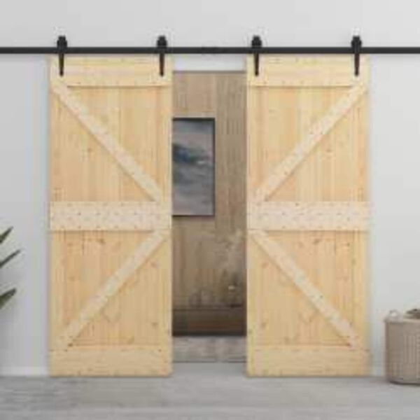 vidaXL Door NARVIK Natural 80 x 210 cm Solid Pine Wood