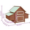 vidaXL Chicken Coop Mocha and White 150x96x110 cm Solid Firwood