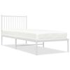 vidaXL Metal Bed Frame without Mattress with Headboard White 80x200cm