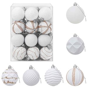 vidaXL Christmas Ball Set 36 pcs White Dia. 6 cm Polystyrene