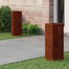 vidaXL Solar LED Pathway Light 2 pcs Rusty Weathering Steel