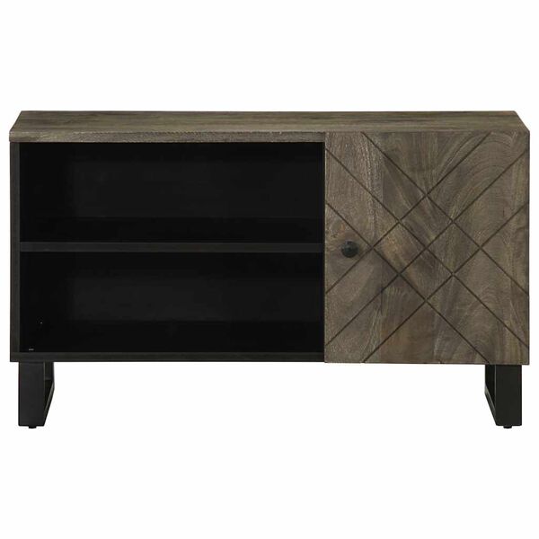 vidaXL TV Cabinet Black 80x33x46 cm Solid Wood Mango