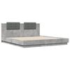 vidaXL Bed Frame with LED without Mattress Concrete Grey 160x200 cm