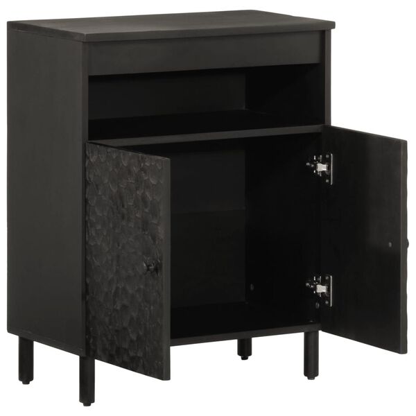 vidaXL Side Cabinet Black 60x33x75 cm Solid Wood Mango