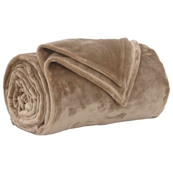 vidaXL Throw Blanket Camel 130 x 150 cm Fleece