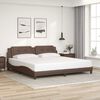 vidaXL Bed Frame without Mattress "Zadar" Brown 200x200 cm Faux Leather