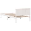 vidaXL Bed Frame White 75 x 190 cm Solid Pine wood