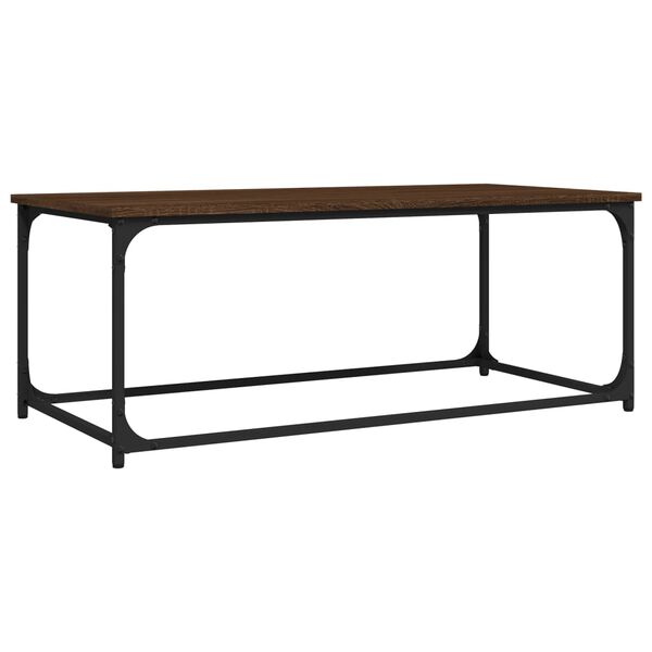 vidaXL Coffee Table Brown Oak 102x50x40 cm Engineered Wood and Iron