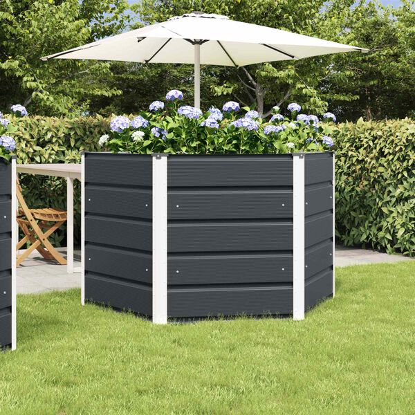 vidaXL Planter Anthracite 129 x 129 x75 cm Steel