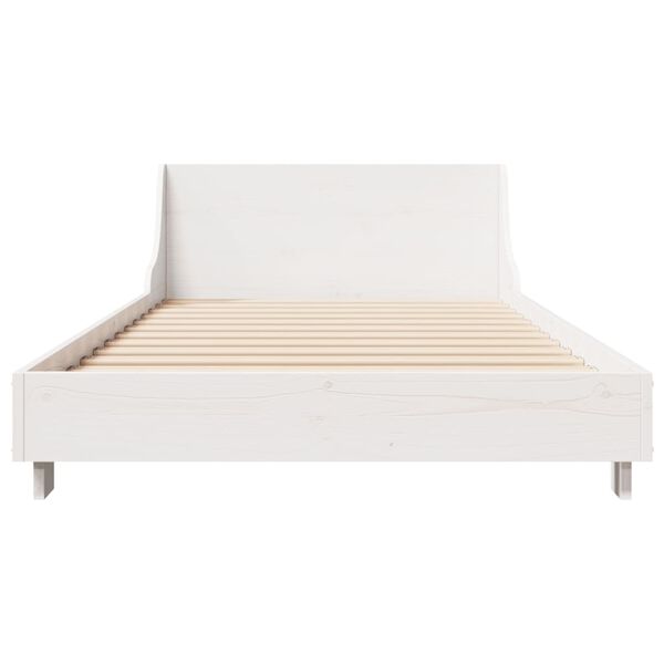 vidaXL Bed Frame without Mattress White 100x200 cm Solid Wood Pine