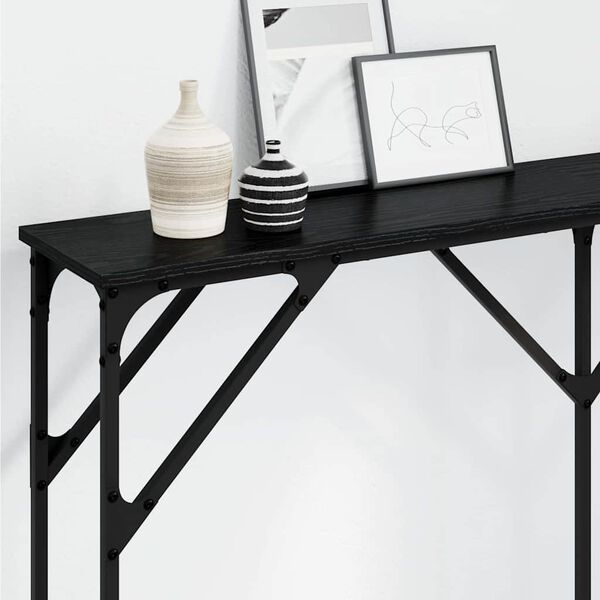 vidaXL Console Table Black oak 140 x 23 x 75 cm