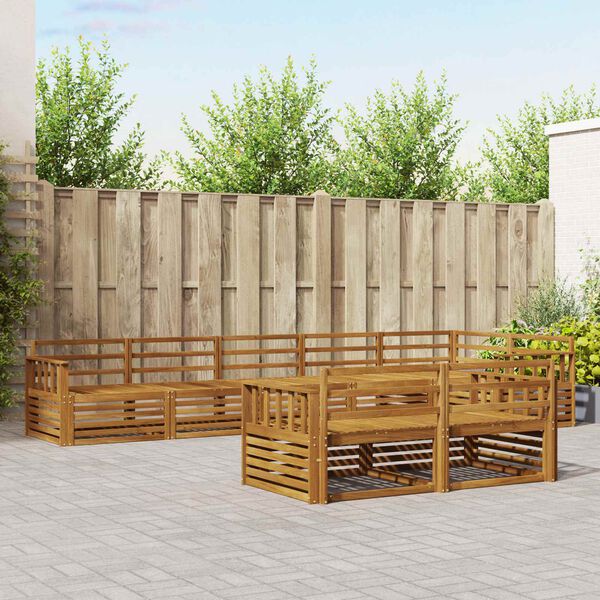 vidaXL Outdoor Sofa Set 8 pcs Natural Solid Acacia Wood