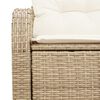 vidaXL Garden Sofa Beige 124 x 62 x 69cm Poly Rattan