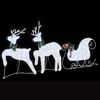 vidaXL LED Reindeers 3 pcs Cold White Fabric
