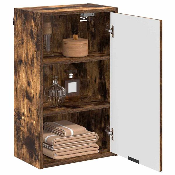 vidaXL Bathroom Cabinet Wall-mounted Smoked Oak 39 x 23.5 x 65 cm