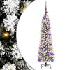 vidaXL Artificial Christmas Tree with 150 LEDs Green and white 120 cm