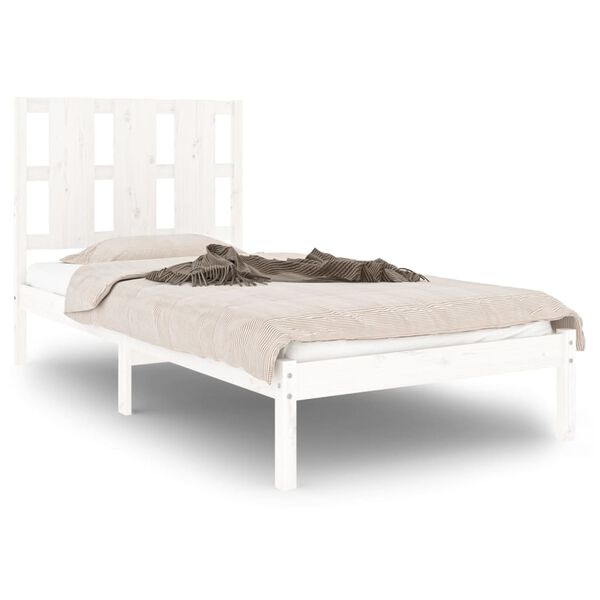 vidaXL Bed Frame without Mattress White 90x200 cm Solid Wood Pine