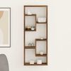 vidaXL Wall Shelf Smoked Oak 36x16x90 cm Engineered Wood