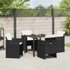 vidaXL Garden Dining Set 5 pcs Black Poly Rattan