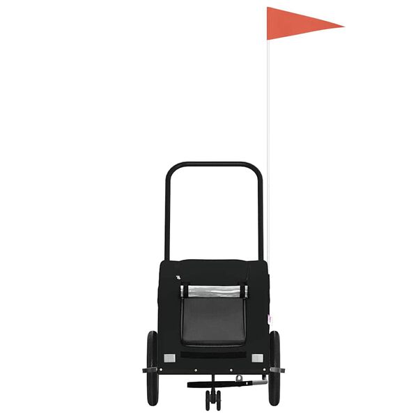 vidaXL Pet Bike Trailer Black Oxford Fabric and Iron