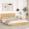 vidaXL Bed Frame with Headboard without Mattress 160x200 cm Solid Wood Oak