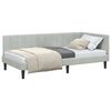 vidaXL Corner Bed Frame Light Grey 90 cm x 200 cm Velvet