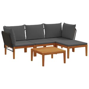 vidaXL 5 pcs Solid Acacia Wood & Rope Natural