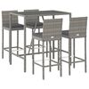 vidaXL 5 Piece Garden Bar Set with Cushions Grey Poly Rattan