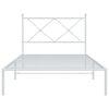 vidaXL Metal Bed Frame without Mattress with Headboard White 107x203cm