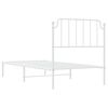 vidaXL Metal Bed Frame without Mattress with Headboard White 90x200cm