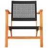 vidaXL Garden Chairs 2 pcs Black Poly Rattan and Acacia Wood