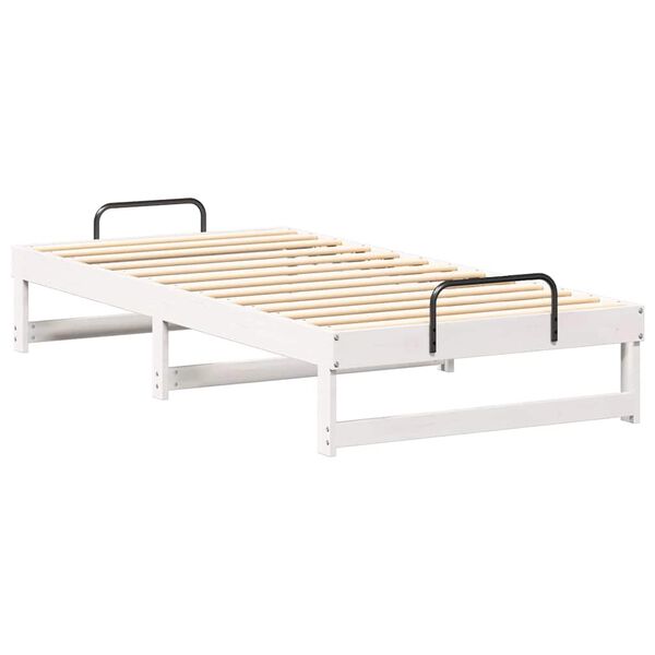 vidaXL Bed Frame White 90 x 200 cm Solid Pine Wood