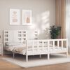 vidaXL Bed Frame without Mattress White King Size Solid Wood Pine