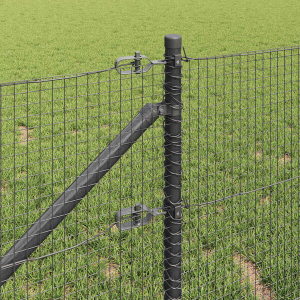 vidaXL Fence Post Grey 100 x 0.6 m (19 x 19 mm mesh) Steel and PVC