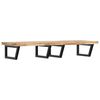 vidaXL Basin Shelf Wall Mounted Steel and Solid Wood Acacia