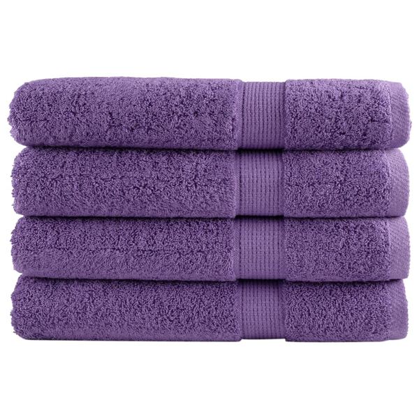 vidaXL Premium Towels SOLUND 4 pcs Purple 100x200 cm 600 gsm