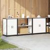 vidaXL Kitchen Storage Set with Shelf Other 3 pcs White Steel
